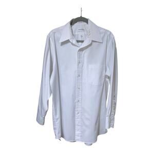 Van Heusen Pinpoint Oxford Button Down Long Sleeve Shirt Size 16‎ 32/33